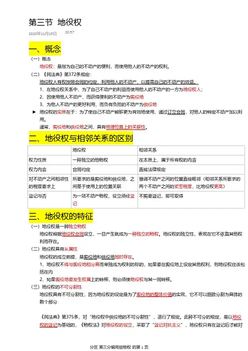 民法用益物权——地役权
