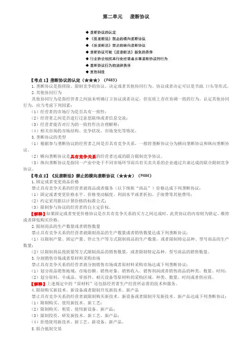 垄断协议认定、豁免条件