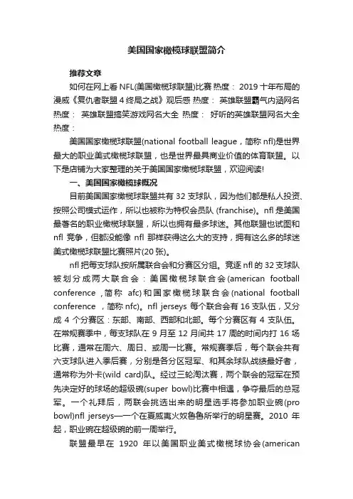 美国国家橄榄球联盟简介