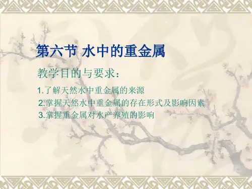 水化学第六节  天然水中的重金属