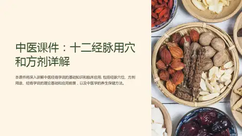 “中医课件：十二经脉用穴和方剂详解”