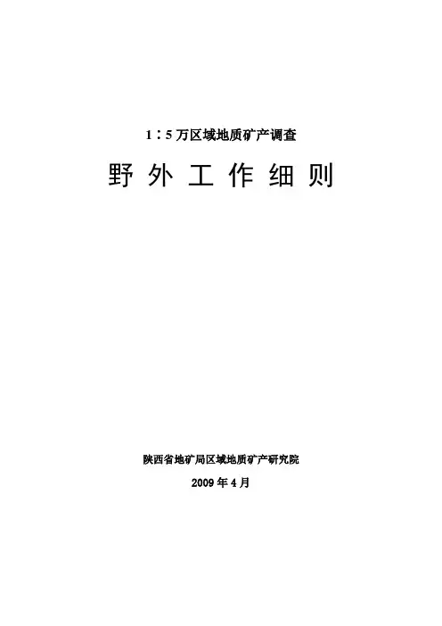 1∶5万矿调工作细则