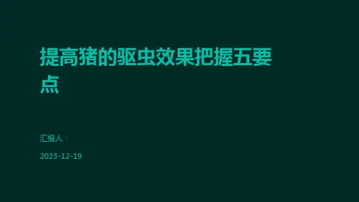 提高猪的驱虫效果把握五要点
