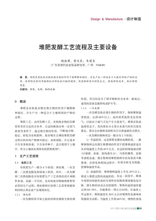 堆肥发酵工艺流程及主要设备