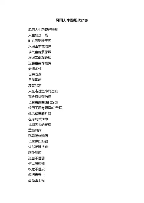 风雨人生路现代诗歌