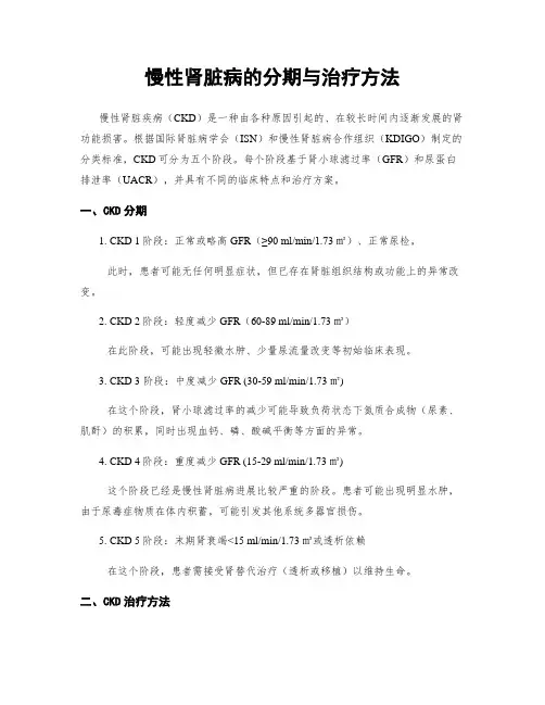 慢性肾脏病的分期与治疗方法
