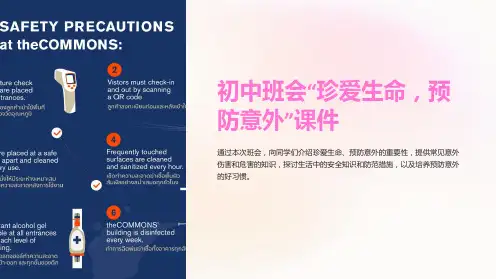 初中班会“珍爱生命,预防意外”课件