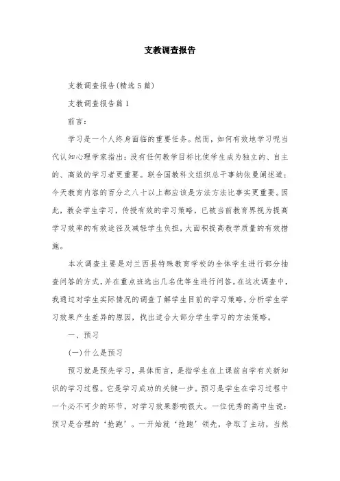 支教调查报告