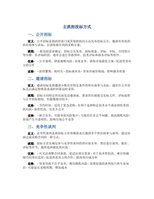 主流招投标方式