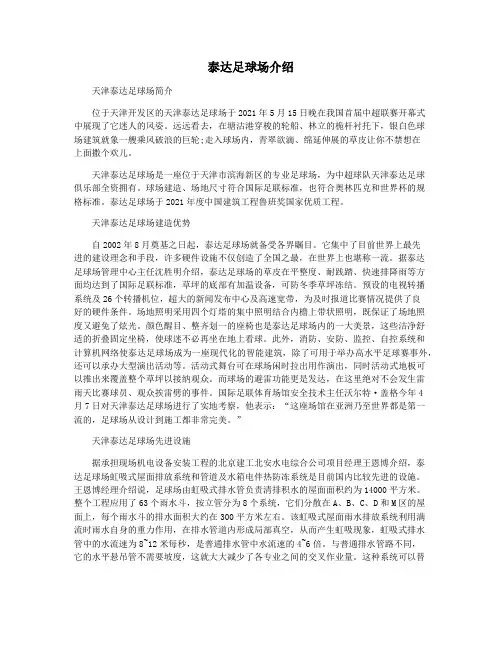 泰达足球场介绍