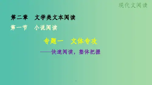 高考语文大一轮总复习 现代文阅读 第2章 文学类文本阅读 第1节小说阅读 专题1文体专攻 新人教版