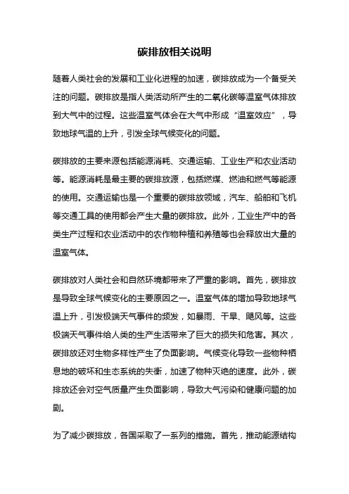 碳排放相关说明