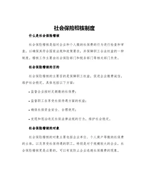 社会保险稽核制度
