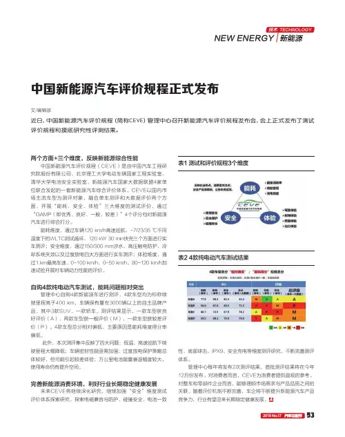 中国新能源汽车评价规程正式发布