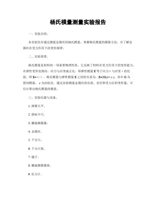 杨氏模量测量实验报告