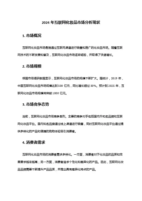 2024年互联网化妆品市场分析现状