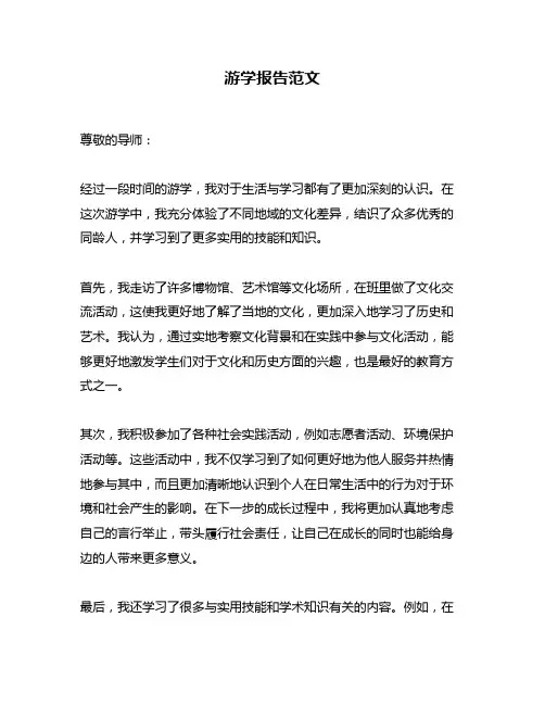 游学报告范文