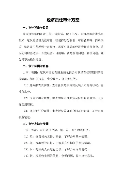 经济责任审计方案