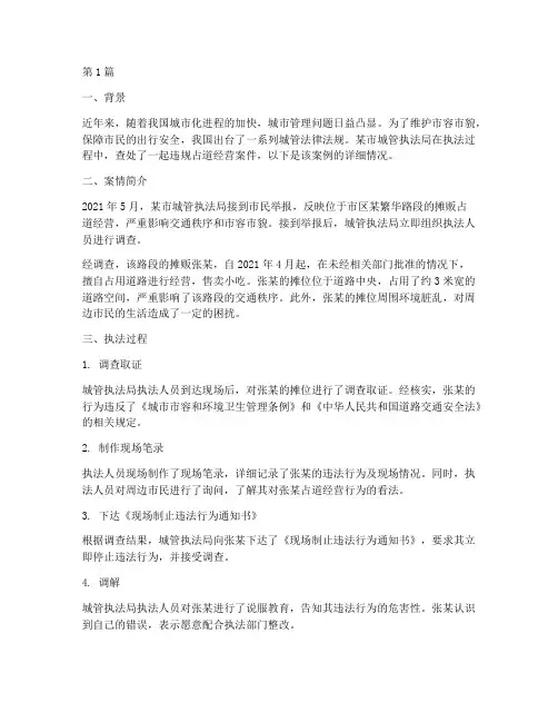 城管法律法规的案例(3篇)
