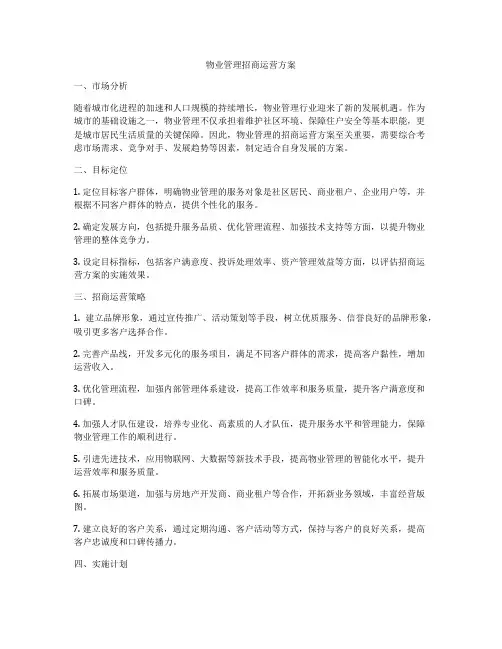物业管理招商运营方案