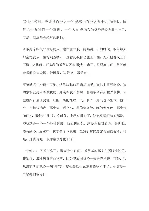 回忆老爷作文