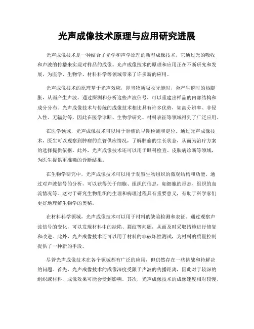 光声成像技术原理与应用研究进展