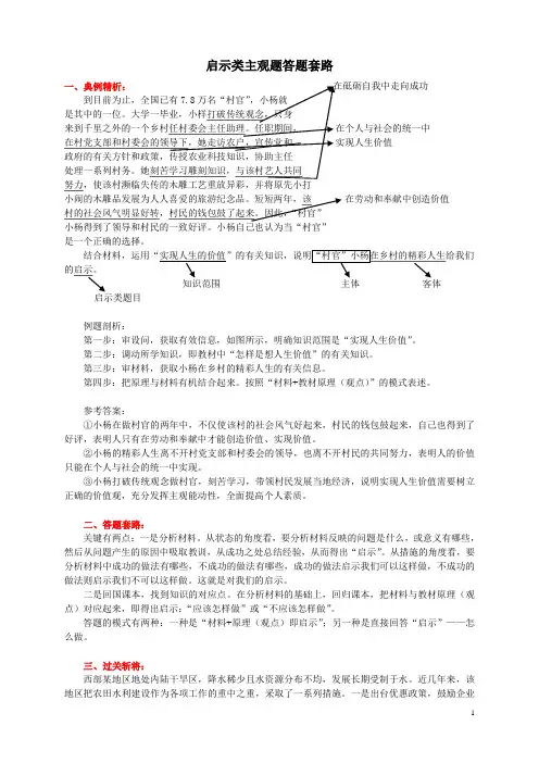 启示类主观题答题套路