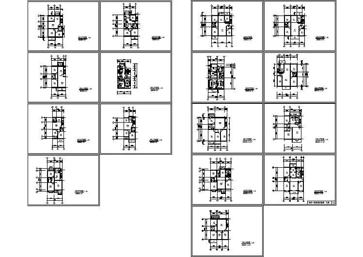 无锡市某新建小区90-130平米左右的平面户型设计CAD图纸（共16张）