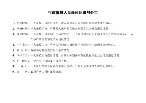 行政值班记录表