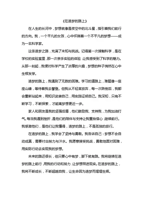 在追梦的路上