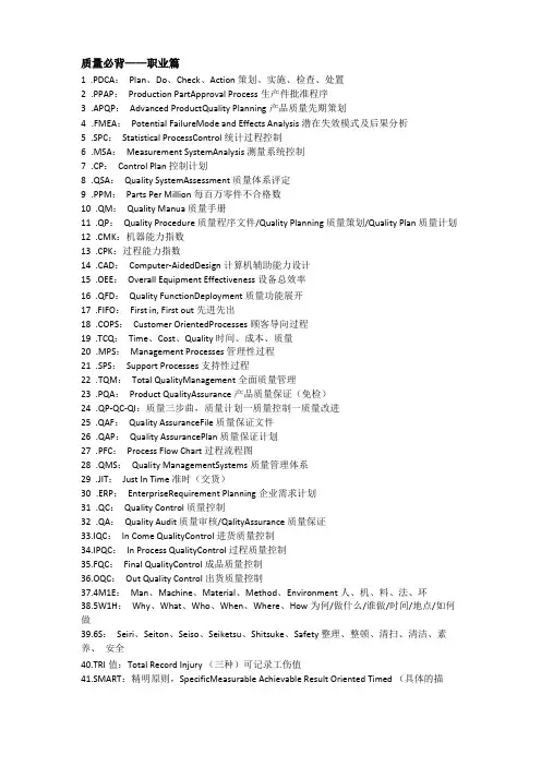 质量必背名词解释