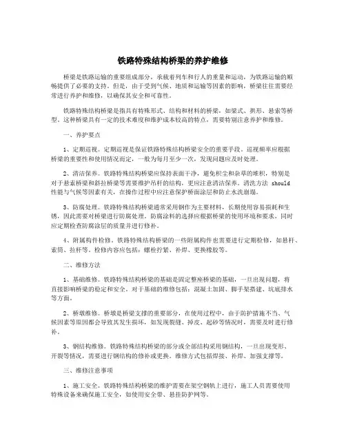 铁路特殊结构桥梁的养护维修