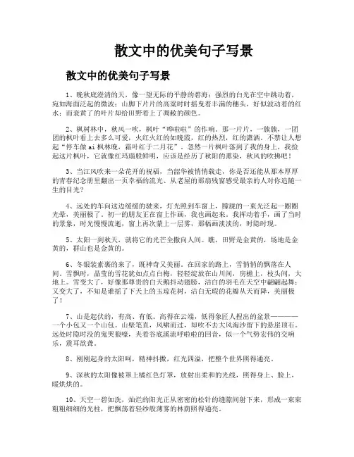 散文中的优美句子写景