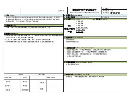 IATF16949绩效分析和评价过程程序文件