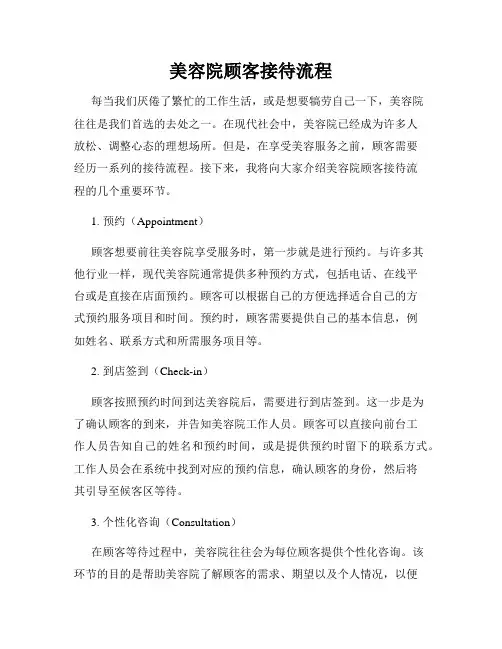 美容院顾客接待流程