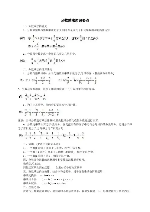 分数乘法知识要点