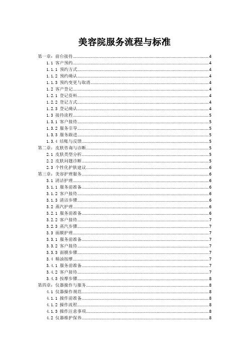 美容院服务流程与标准