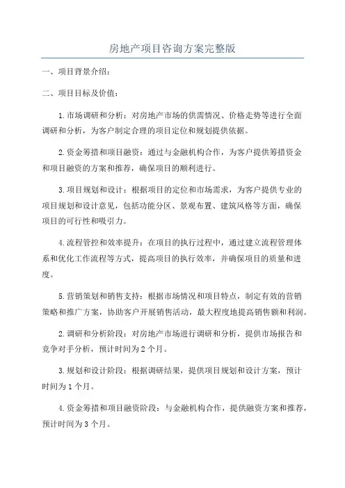 房地产项目咨询方案完整版
