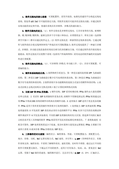 软件无线电重点