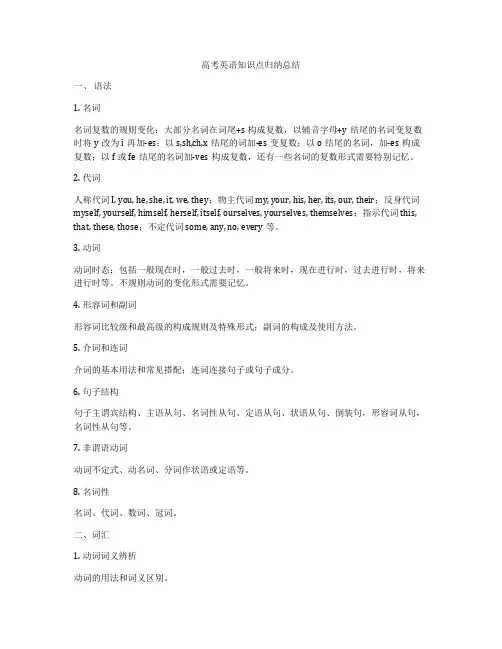 高考英语知识点归纳总结