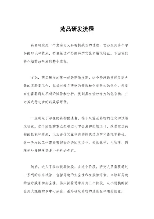 药品研发流程