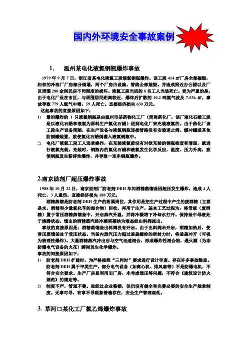 国内外环境安全事故案例