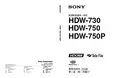 SONY HDW-730 HDW-750 HDW-750P 高清晰度摄录一体机 说明书