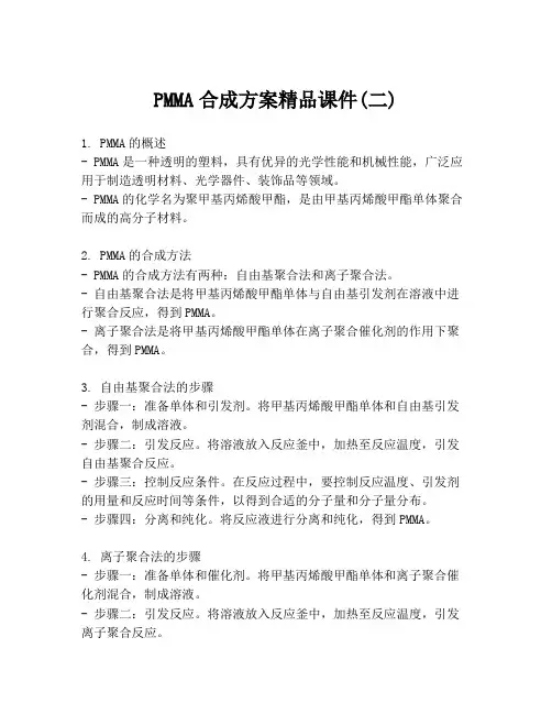 PMMA合成方案精品课件(二)