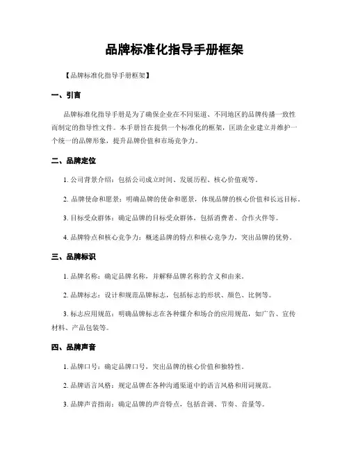 品牌标准化指导手册框架