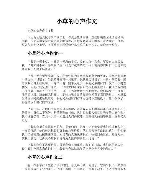 小草的心声作文
