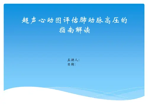 超声科 最新版 肺动脉高压评估办法