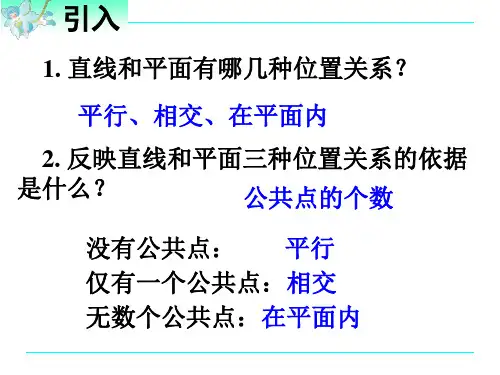 直线与平面平行的性质ppt课件