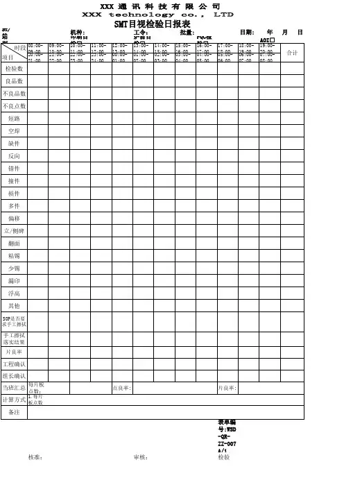 SMT炉后目检作业指导书1