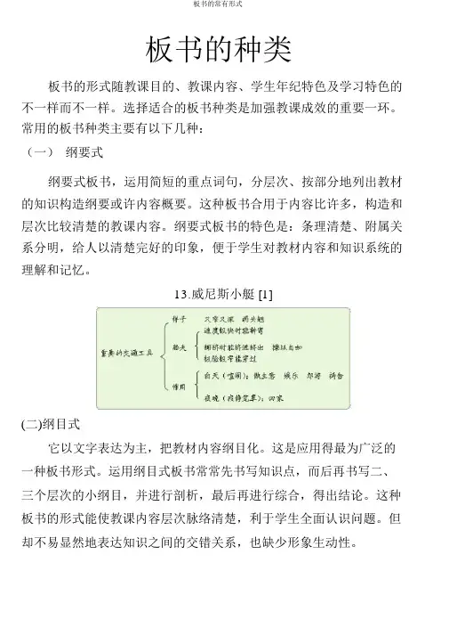 板书的常见形式